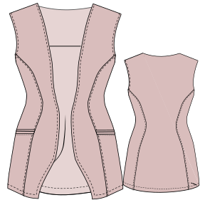Patron ropa, Fashion sewing pattern, molde confeccion, patronesymoldes.com Vest 9021 LADIES Waistcoats